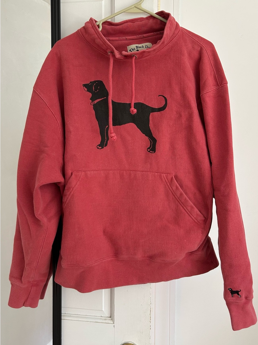 The Black Dog Red Pullover Hoodie with Black Dog Graphic